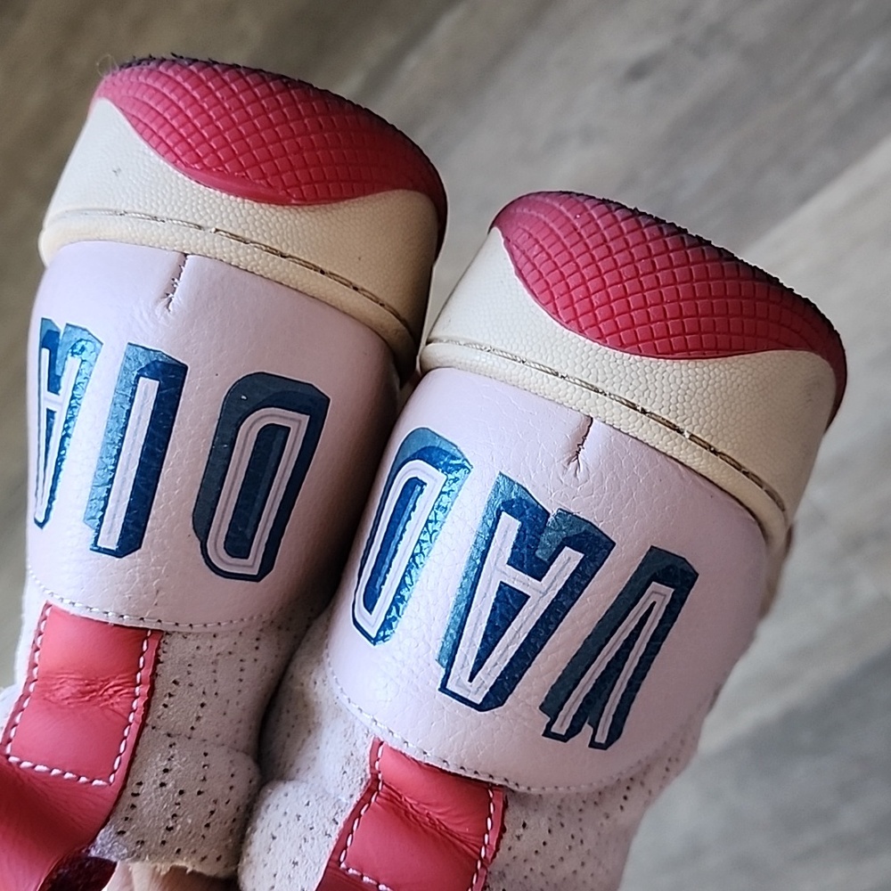 Red and Pink High-Top Sneakers - Picture 6 of 16
